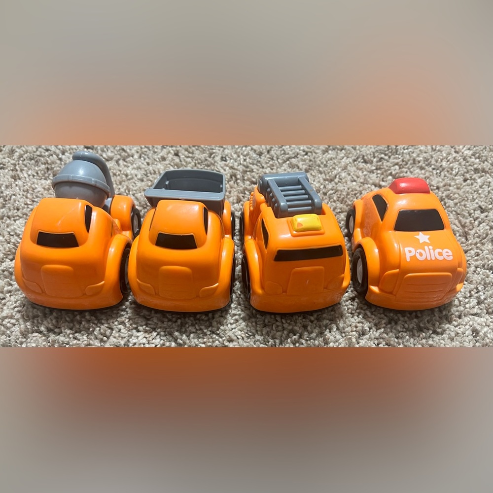 Little People Vehicles (4): Dump Truck, Police Car, Cement Truck, Tonka Truck